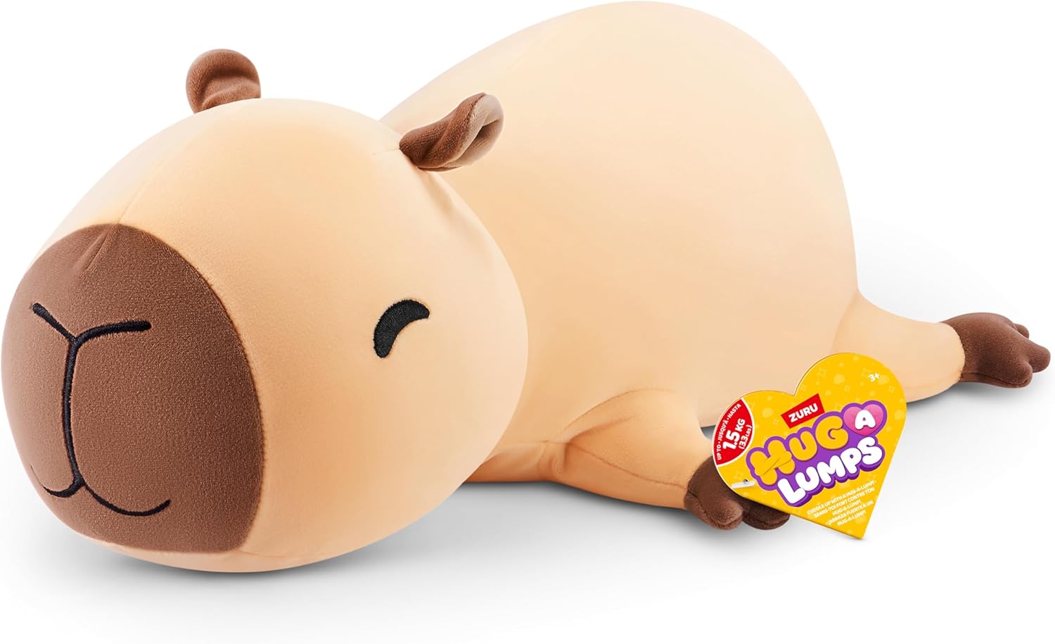 Hug-A-Lumps Capybara Connie weighted plush capybara with soft relaxed cuddle feel