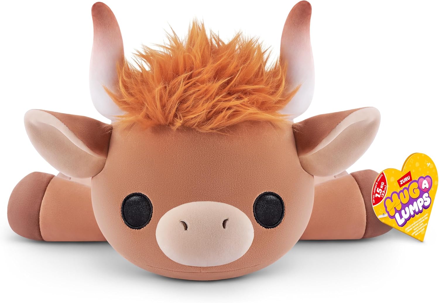 Hug-A-Lumps Highland Cow Holly cozy weighted plush cow, soft and cuddle-ready
