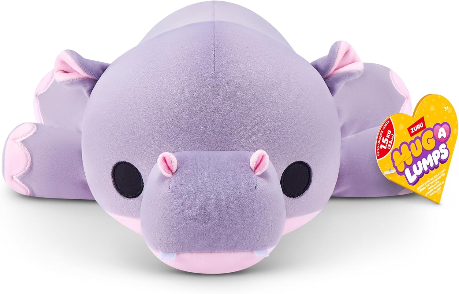 Hug-A-Lumps Hippo Harley soft squishy weighted plush hippo for calm cuddles