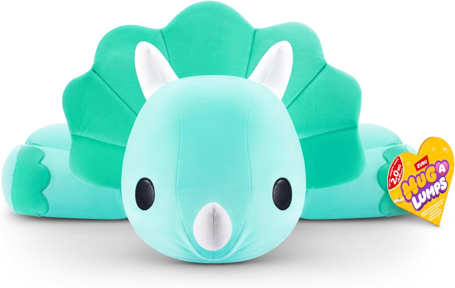 Hug-A-Lumps Triceratops Delilah large weighted plush dinosaur for big cozy hugs